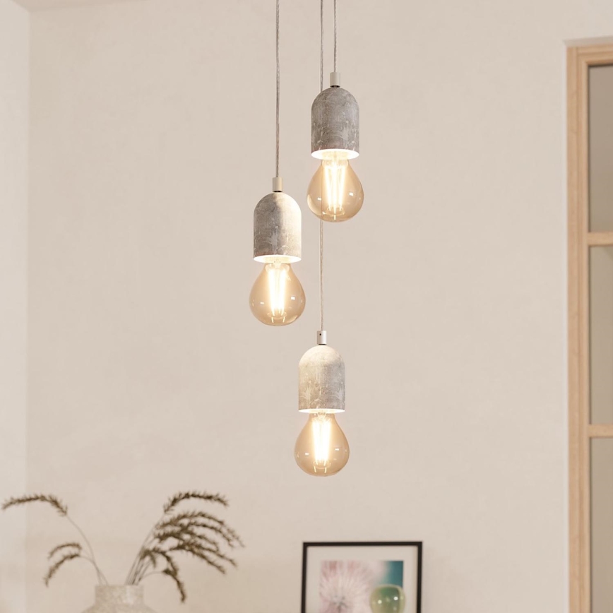 Eglo 95523 - Kattokruunu SILVARES 3xE27/60W/230V