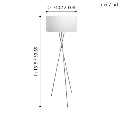 Eglo 95539 - Lattialamppu FONDACHELLI 1xE27/60W/230V