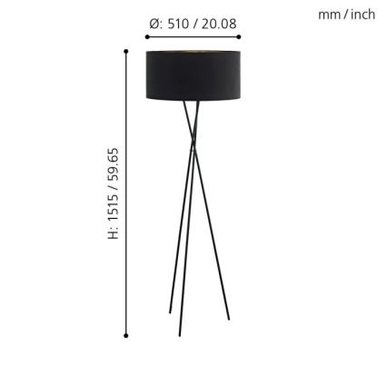 Eglo 95541 - Lattialamppu FONDACHELLI 1xE27/60W/230V