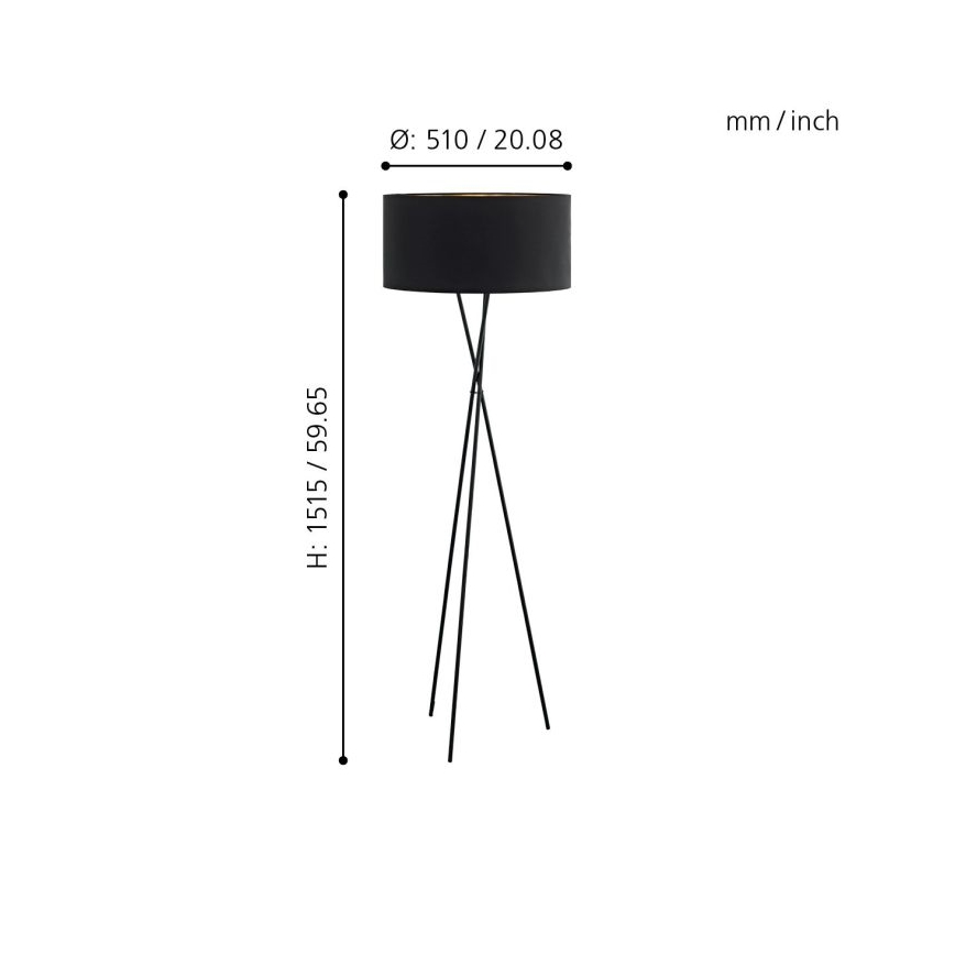 Eglo 95541 - Lattialamppu FONDACHELLI 1xE27/60W/230V