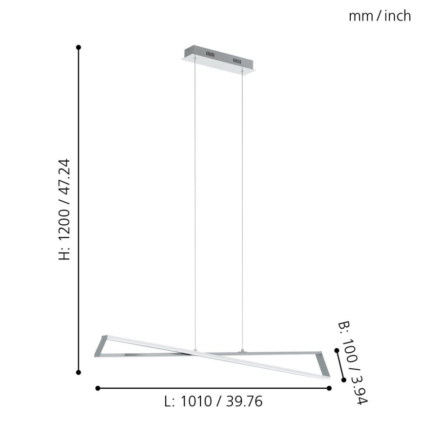 Eglo 95566 - LED-kattokruunu AGRELA 2xLED/14,4W/230V