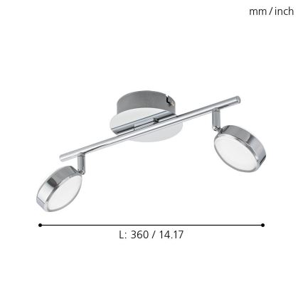 Eglo 95629 - LED-kohdevalaisin SALTO 2xLED/5,4W/230V