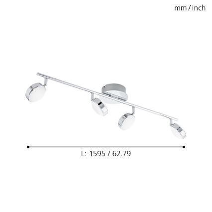 Eglo 95632 - LED-kohdevalaisin SALTO 4xLED/5,4W/230V