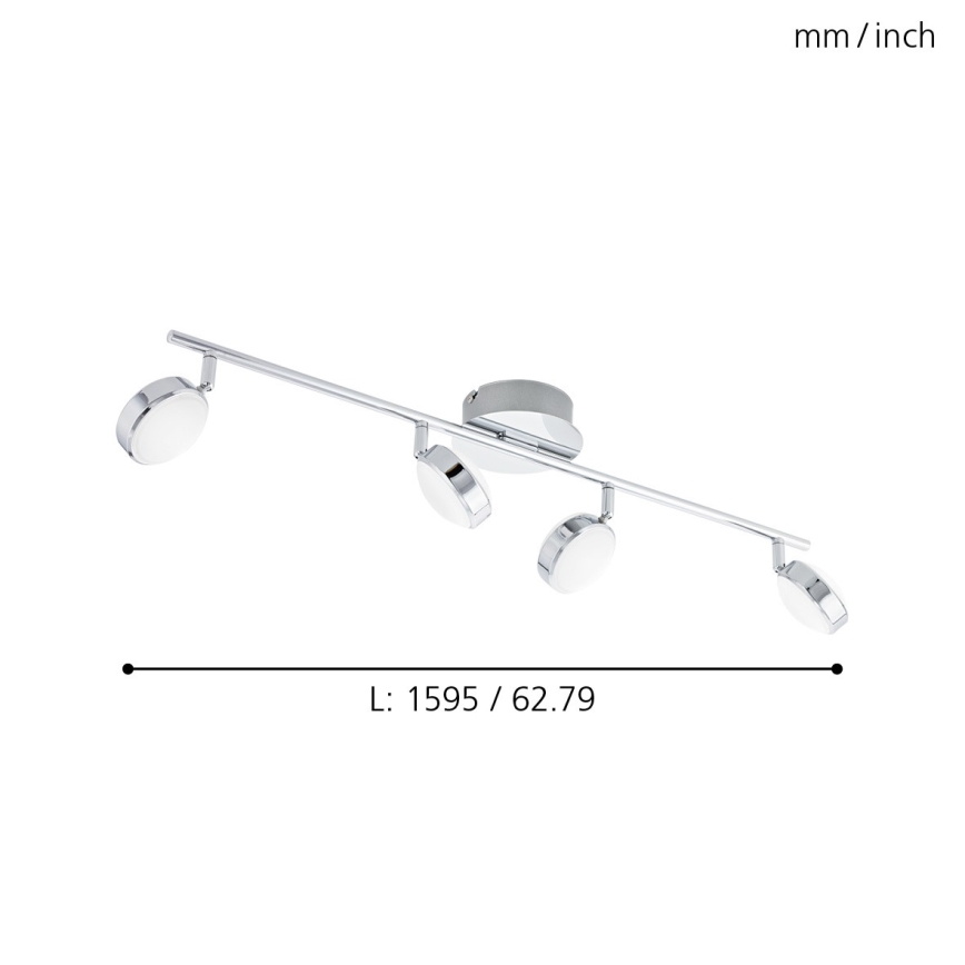 Eglo 95632 - LED-kohdevalaisin SALTO 4xLED/5,4W/230V