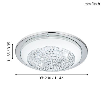 Eglo 95639 - upotettava LED kristallikattovalaisin ACOLLA LED/8,2W/230V