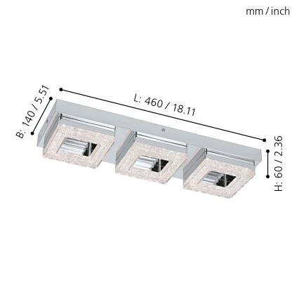 Eglo 95656 - LED-kristallikattovalaisin FRADELO 3xLED/4W/230V