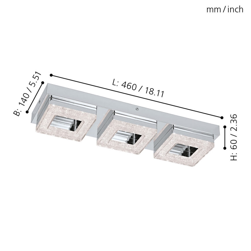 Eglo 95656 - LED-kristallikattovalaisin FRADELO 3xLED/4W/230V
