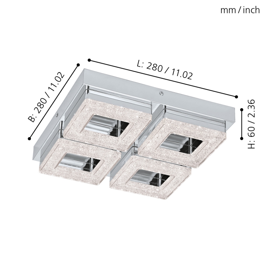 Eglo 95657 - LED-kristallikattovalaisin FRADELO 4xLED/4W/230V