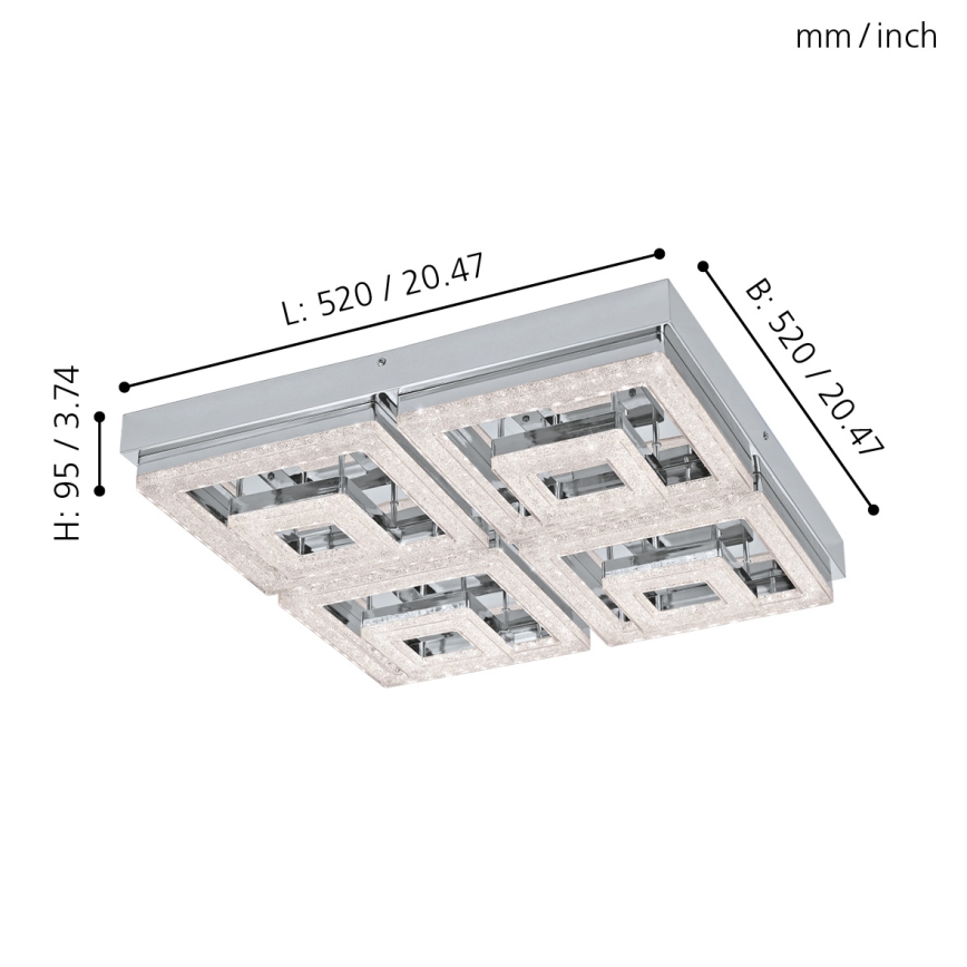 Eglo 95661 - LED-kristallikattovalaisin FRADELO LED/48W/230V
