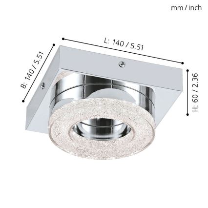 Eglo 95662 - LED-kristallikattovalaisin FRADELO LED/4W/230V