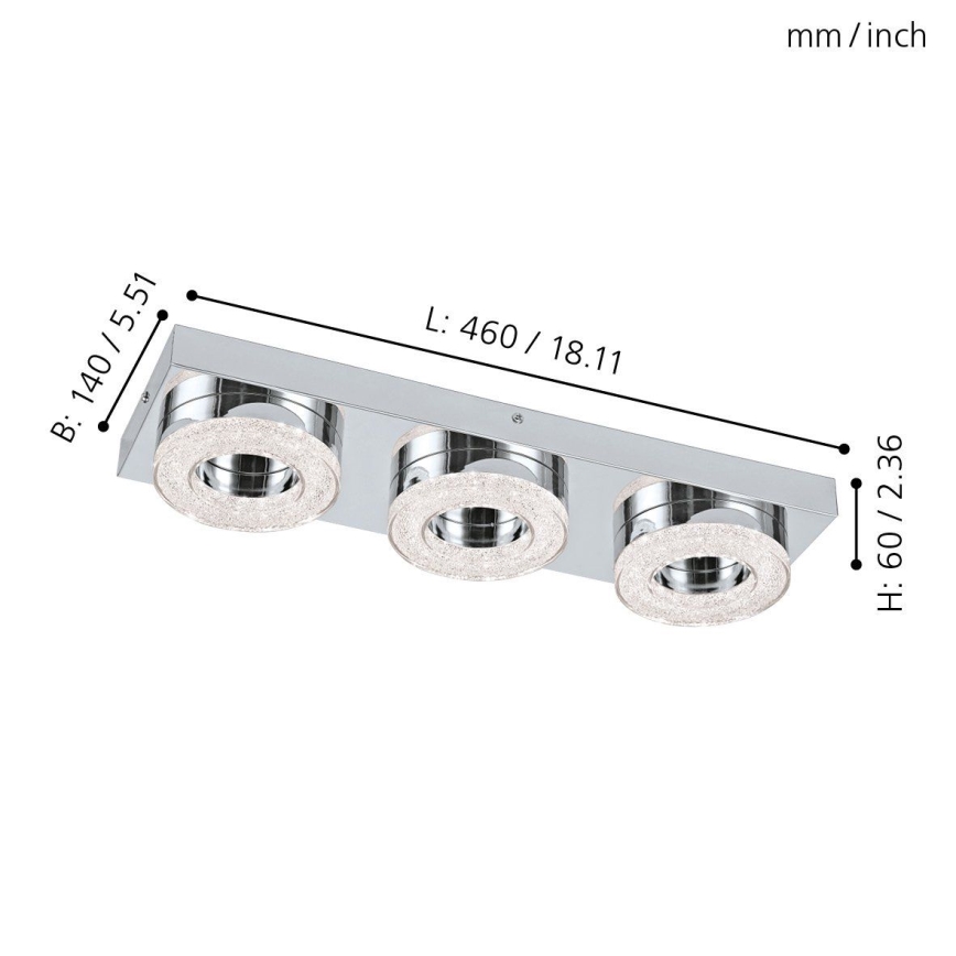 Eglo 95663 - LED-kristallikattovalaisin FRADELO 3xLED/4W/230V