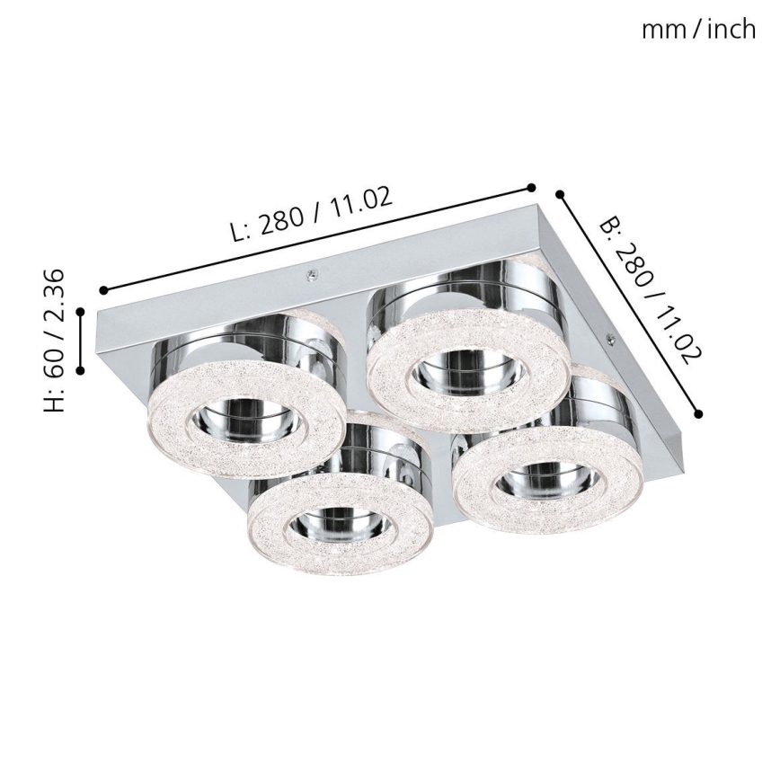 Eglo 95664 - LED-kristallikattovalaisin FRADELO 4xLED/4W/230V