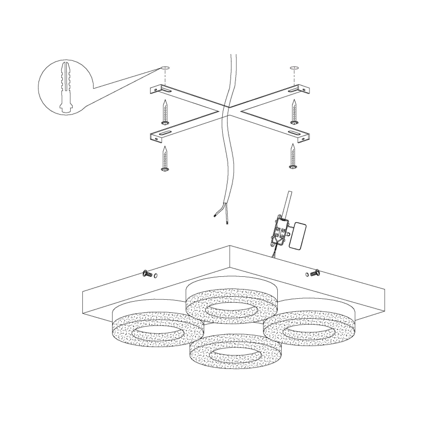 Eglo 95664 - LED-kristallikattovalaisin FRADELO 4xLED/4W/230V