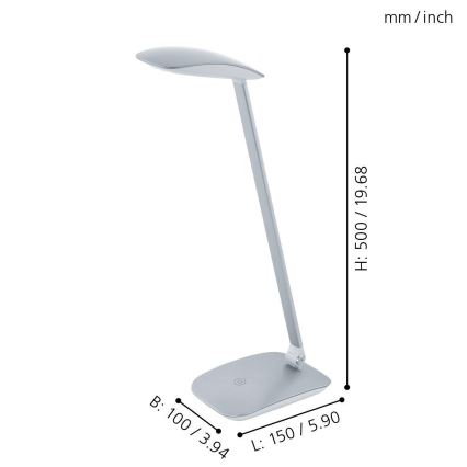 Eglo 95694 - Himmennettävä LED-pöytävalaisin CAJERO 1xLED/4,5W/USB
