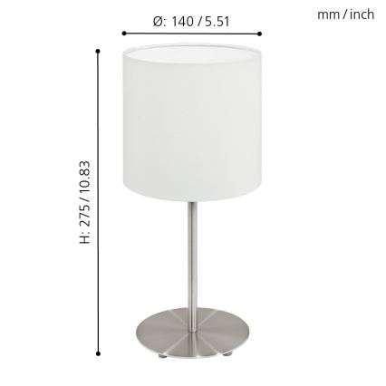 Eglo 95725- Pöytävalaisin PASTERI 1xE14/40W/230V