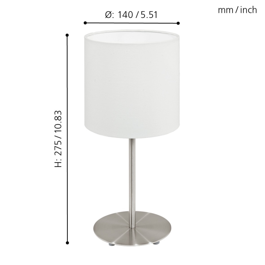 Eglo 95725- Pöytävalaisin PASTERI 1xE14/40W/230V