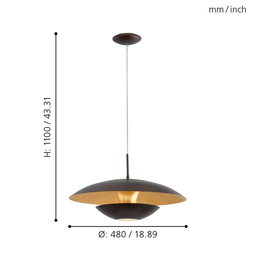 Eglo 95755 - Kattokruunu NUVANO 1xE27/60W/230V