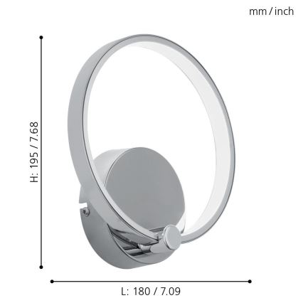 Eglo 95768 - LED-seinävalaisin LASANA LED/5W/230V