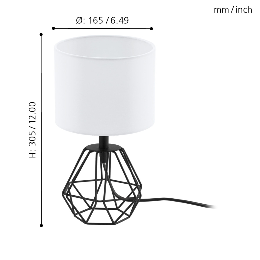 Eglo 95789- Pöytävalaisin CARLTON 2 1xE14/60W/230V