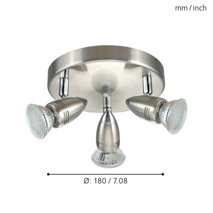 Eglo 95824 - LED-kohdevalaisin MAGNUM LED 3xGU10-LED/3W/230V