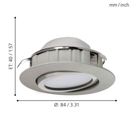 Eglo 95856 - Riippuva LED-kattovalaisin PINEDA 1xLED/6W/230V