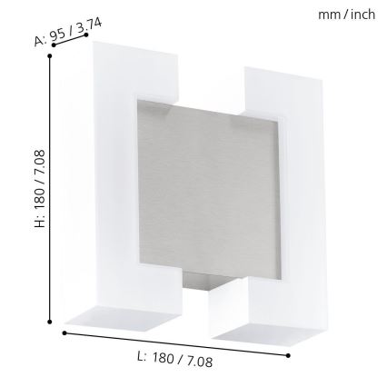 Eglo 95987 - LED-ulkoseinävalaisin SITIA 2xLED/4,8W IP44