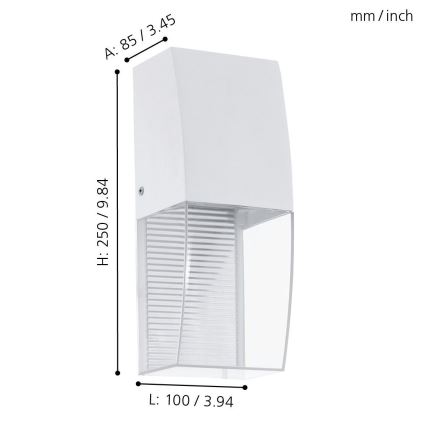 Eglo 95991 - LED-ulkoseinävalaisin SERVOI LED/3,7W IP44