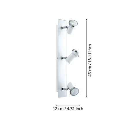 Eglo 95994 - kylpyhuoneen LED-kohdevalo TAMARA 1 3xGU10-LED/3,3W/230V IP44