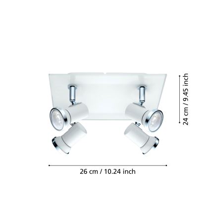 Eglo 95995 - kylpyhuoneen LED-kohdevalo TAMARA 1 4xGU10-LED/3,3W/230V IP44