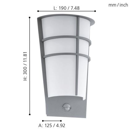 Eglo 96017 - LED-ulkoseinävalaisin anturilla BREGANZO 1 2xLED/2,5W IP44