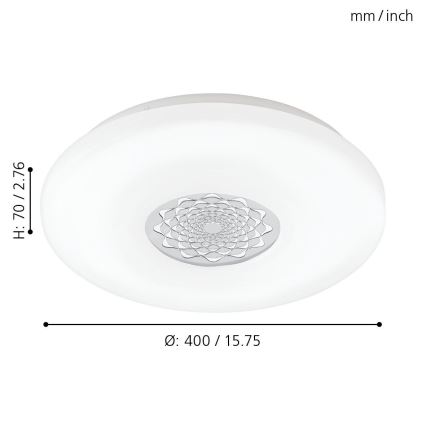 Eglo 96026 - LED-kattovalaisin CAPASSO 1 LED/24W/230V