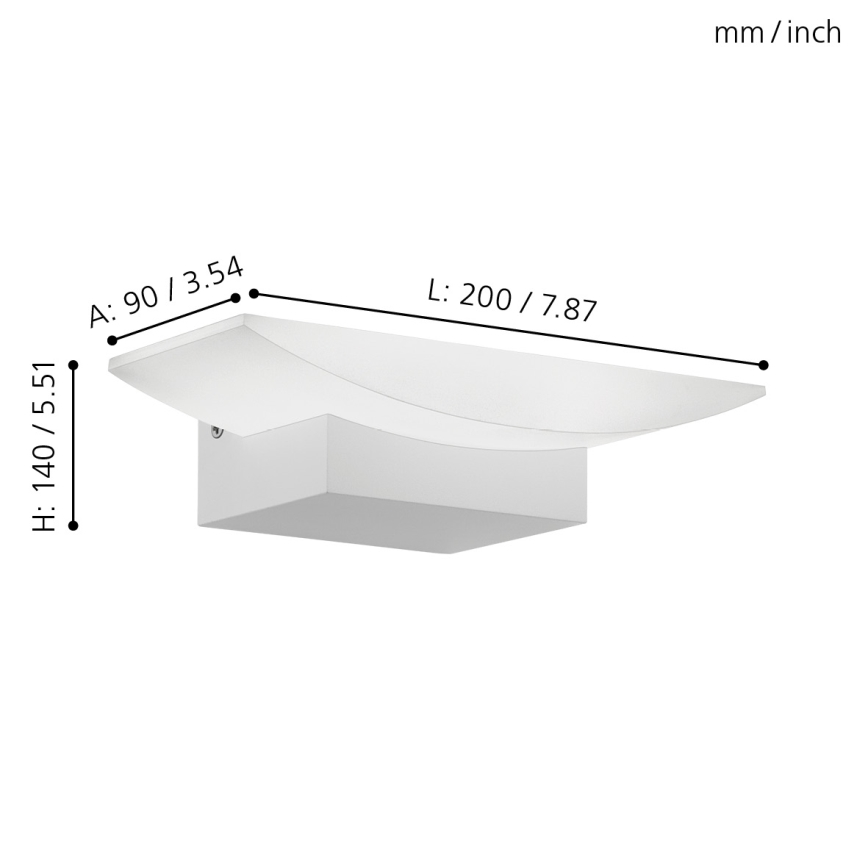 Eglo 96037 - LED-seinävalaisin METRASS 1xLED/5,6W/230V