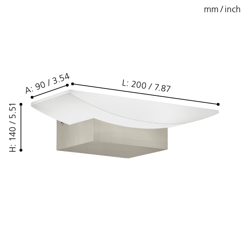 Eglo 96038 - LED-seinävalaisin METRASS 1xLED/5,6W/230V