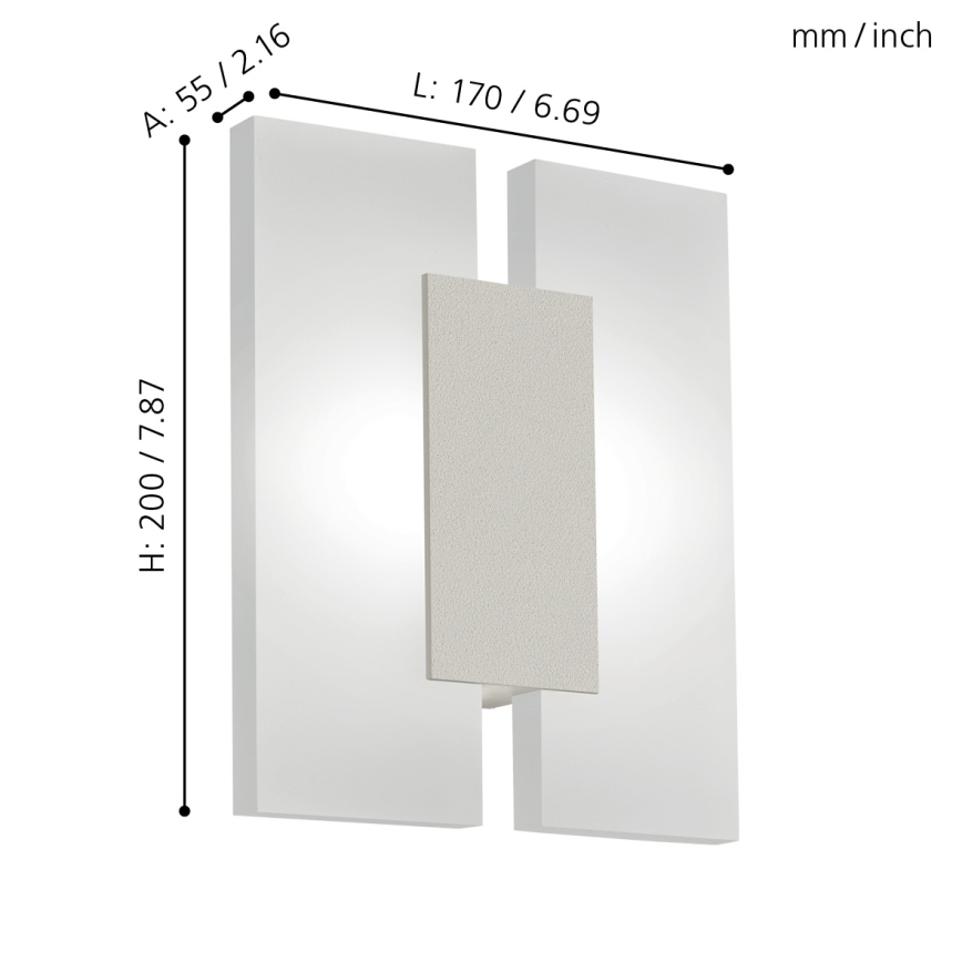 Eglo 96043 - LED-seinävalaisin METRASS 2 2xLED/4,5W/230V