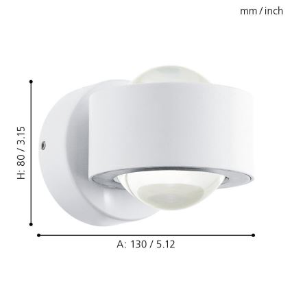 Eglo 96048 - LED-seinävalaisin ONO 2 2xLED/2,5W/230V