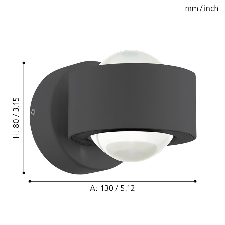 Eglo 96049 - LED-seinävalaisin ONO 2 2xLED/2,5W/230V