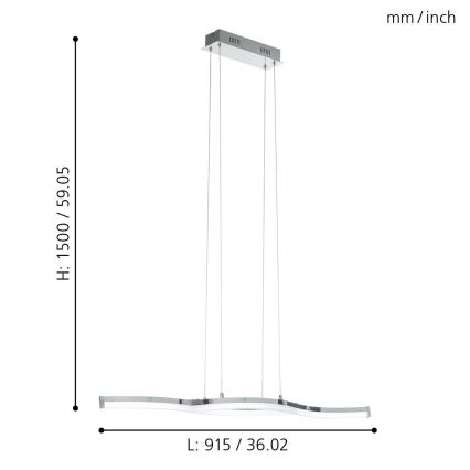 Eglo 96101 - LED-kattokruunu LASANA 2 2xLED/10,5W/230V