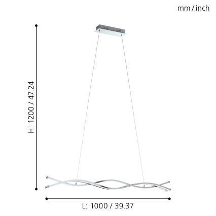 Eglo 96102 - LED-kattokruunu LASANA 2 3xLED/13W/230V