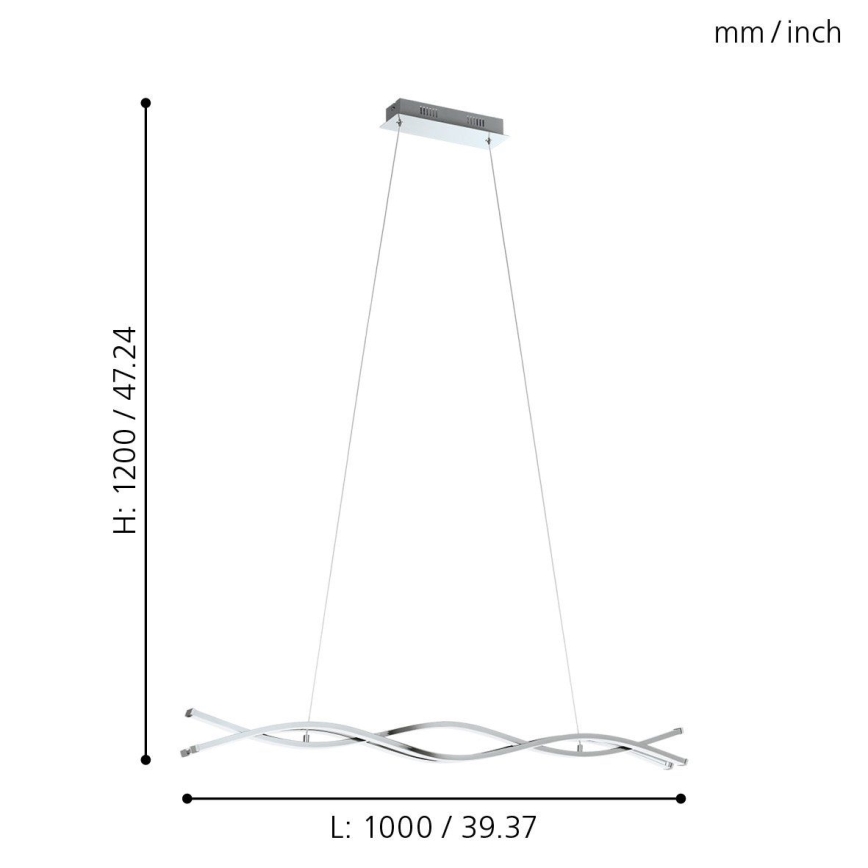 Eglo 96102 - LED-kattokruunu LASANA 2 3xLED/13W/230V