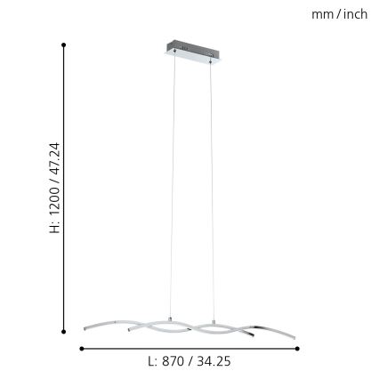 Eglo 96103 - LED-kattokruunu LASANA 2 2xLED/9W/230V