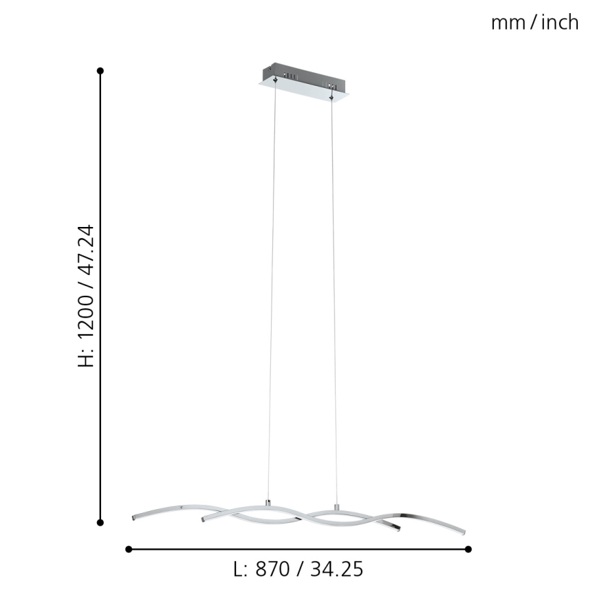 Eglo 96103 - LED-kattokruunu LASANA 2 2xLED/9W/230V