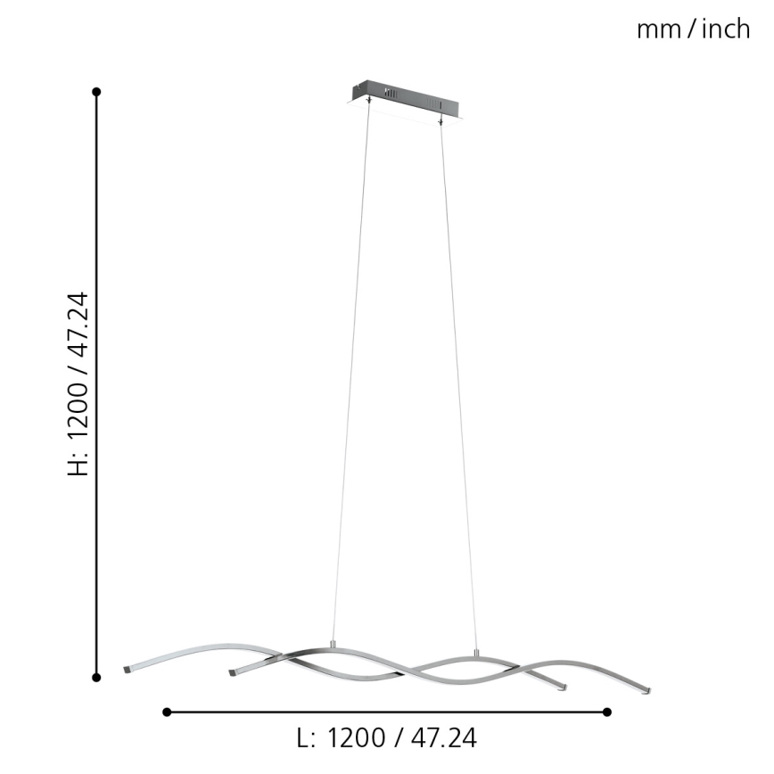 Eglo 96104 - LED-kattokruunu LASANA 2 2xLED/14W/230V