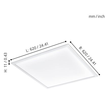Eglo 96154 - LED-kattopaneeli SALOBRENA LED/40W/230V