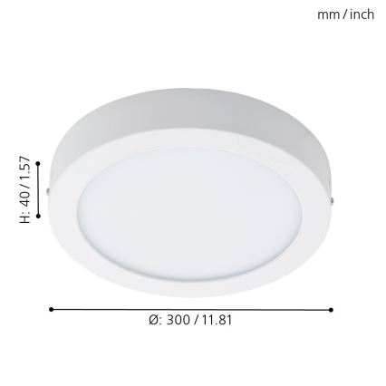 Eglo 96168 - LED-kattovalaisin kylpyhuoneessa FUEVA 1 LED/22W/230V IP44