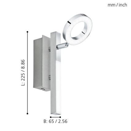 Eglo - Kohdevalo CARDILLIO 1 1xLED/3,2W + 1xLED/2,2/230V