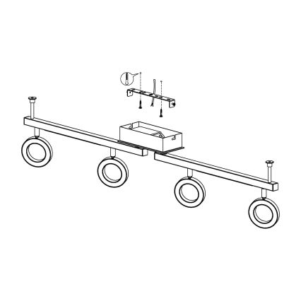 Eglo - Kohdevalo CARDILLIO 1 4xLED/3,2W + 2xLED/3,3/230V