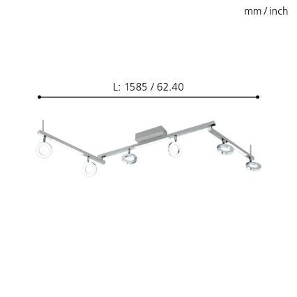 Eglo - Kohdevalo 6xLED/3.2W + 3xLED/3.3/230V