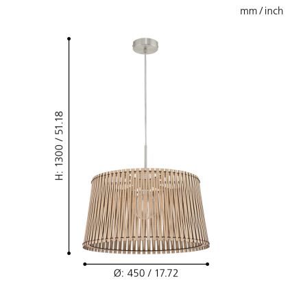 Eglo 96193 - Kattokruunu SENDERO 1xE27/60W/230V