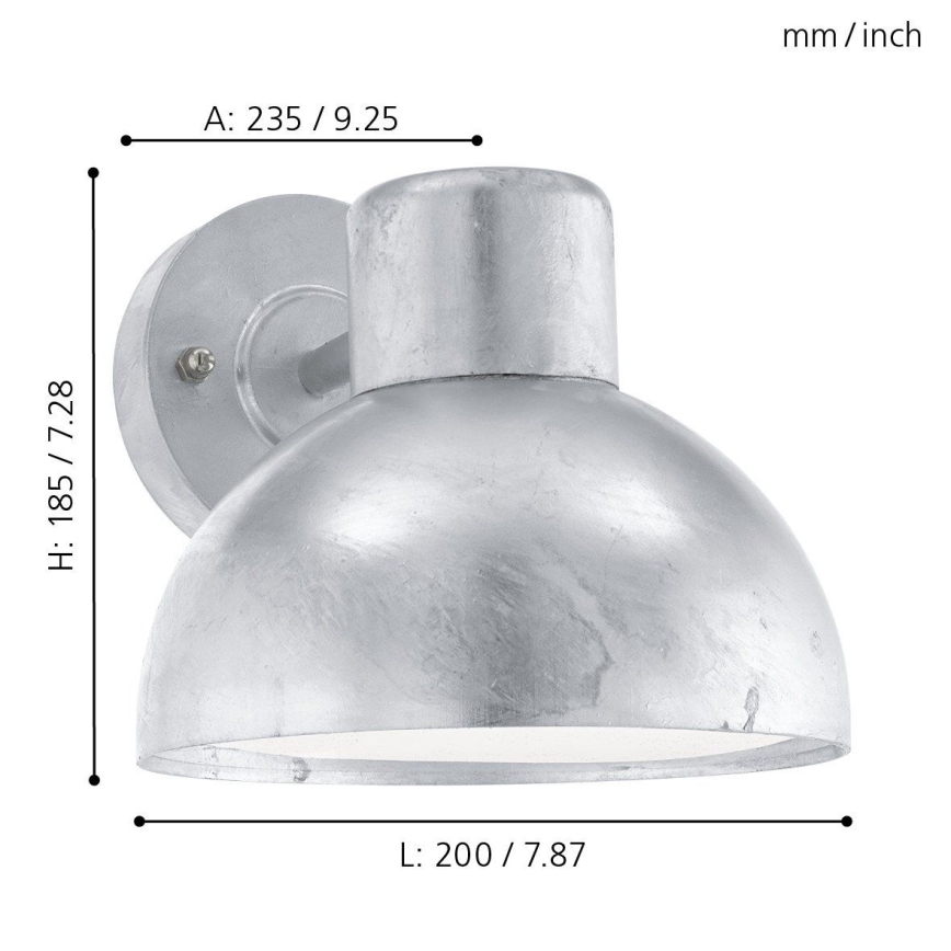 Eglo 96206 - Ulkoseinävalaisin ENTRIMO 1xE27/60W IP44