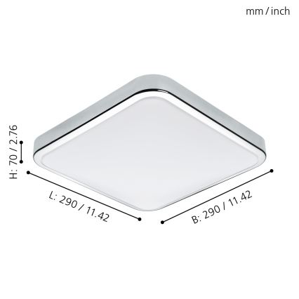 Eglo 96229 - LED-kylpyhuoneen valo MANILVA LED/16W/230V IP44